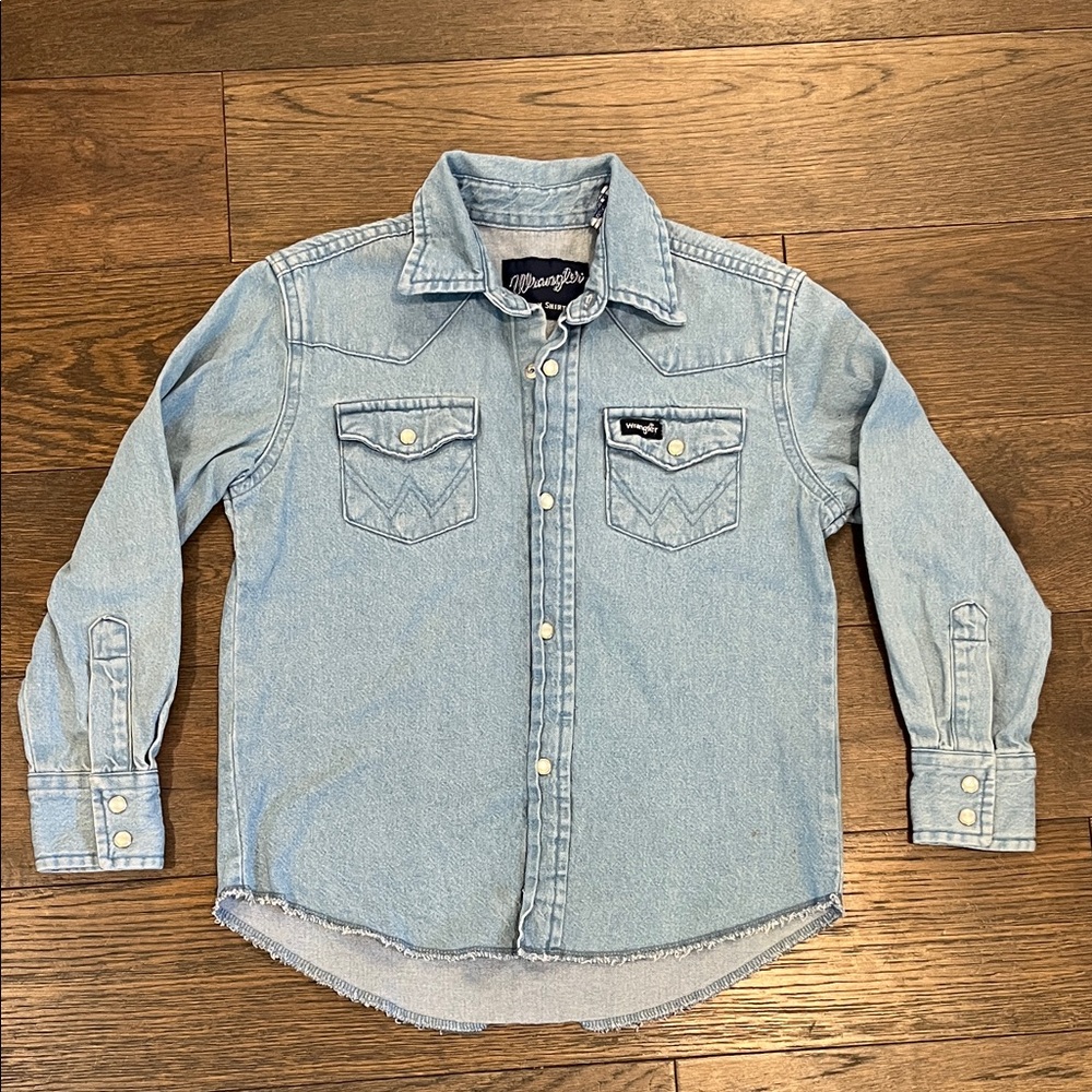 Wrangler Kids Blue Button Down Denim Shirt